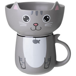 НАБОР ДЛЯ ЗАВТРАКА LEFARD CAT, 2 ПР.: САЛАТНИК 500МЛ, КРУЖКА 450МЛ