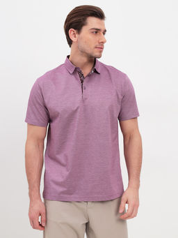 Джемпер мужской с воротником поло короткий рукав GREG G144-PM1246T-LT1635 (бордо)