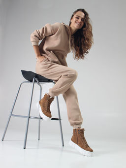 Ботинки 216.212131w. светло-коричневый замша/Байка