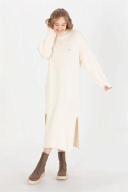 U. S. Polo Assn Женское трикотажное платье кремового меланжевого цвета - U.s. polo assn фото 8