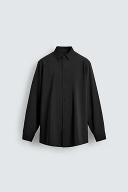 Рубашка Zara CAMISA SLIM FIT черная