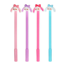 Цена за 12 шт. Ручка-прикол Calligrata «Зайка», чёрный стержень, гелевая, МИКС