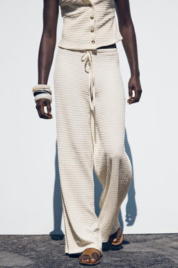 TEXTURED STRAIGHT-FIT TROUSERS - Zara фото 9