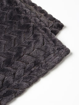 Плед «Этель» Zig-zag, 150×200 см, корал-флис, тёмно-серый