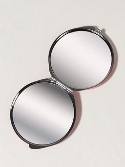 Зеркало складное «Совята», d=6 см, искусственная кожа, с увеличением х2, розовое