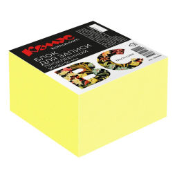 Блок для записей Комус BC 90х90х50 солнечно-желтый интенсив 80г на склейке  фото 2