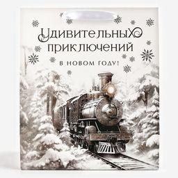 Пакет подарочный новогодний ламинированный «Приключений в новом году», тиснение, ML 23×27×11.5 см