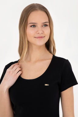 Женское черное трикотажное платье - U.s. polo assn фото 17