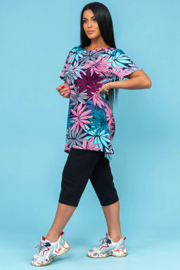 Костюм женский, цвет синий красный