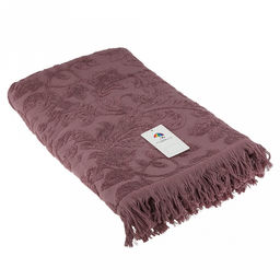 Полотенце махровое "Королевский шик" 90х180см, хлопок 100%, с бахромой, бордовый (Китай)