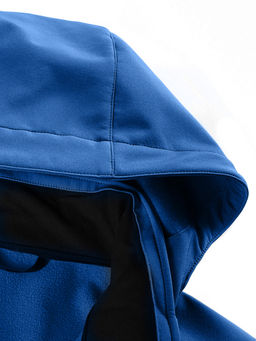 Ветровка спортивная женская с капюшоном softshell синего цвета 9566S