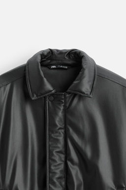 LEATHER EFFECT PUFFER JACKET - Zara фото 8