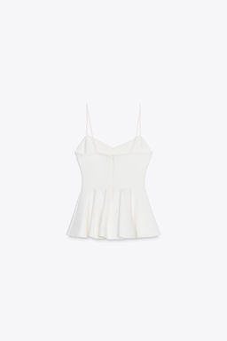 INTERLOCK PEPLUM STRAPPY TOP - Zara фото 6