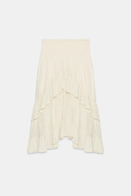 FALDA MIDI VOLANTES / Beige - Zara фото 5