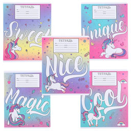 Цена за 10 шт. Тетрадь 18 листов, линейка, 5 видов МИКС, Минни Маус