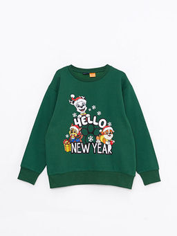 Bisiklet Yaka Paw Patrol Bask?l? Y?lba?? Temal? Uzun Kollu Erkek ?ocuk Ti??rt