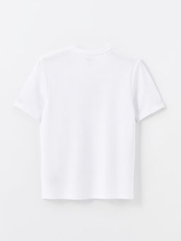 Bisiklet Yaka K?sa Kollu Bask?l? Penye Erkek Ti??rt - Waikiki фото 2