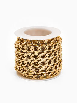 Цепочка с крупными звеньями без карабина на бобине, 13х8,5 мм, L=3м, цвет золото