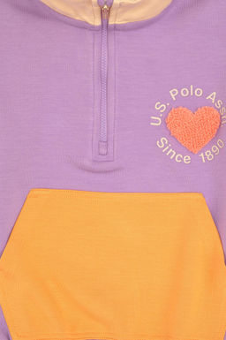 K_z _ocuk Lila Yar_m Fermuarl_ Sweatshirt