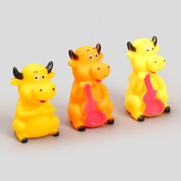 Игрушка пищащая Корова для собак, 10 см, микс цветов - Пижон фото 2