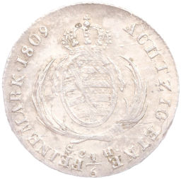 Монета 1/6 талера 1809 года Саксония