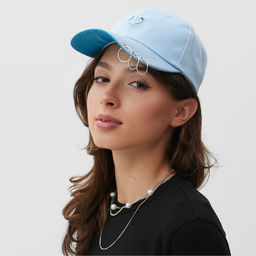 Кепка женская MINAKU с кольцами, цвет голубой, размер 56-58