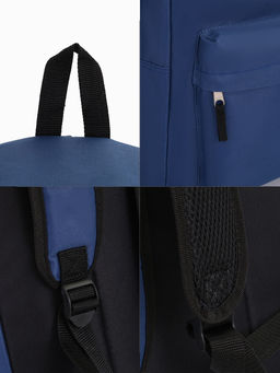 Рюкзак школьный на молнии, с карманом, однотонный, размер 30×14×41 см, синий