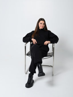 Ботинки 217.PODYUM151bl.Черный/байка