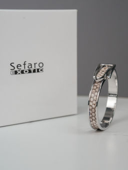 Браслет Sefaro Exotic из кожи морской змеи белый  фото 3