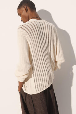 C?RDIGAN ESTRUCTURA CALADOS / Beige claro - Zara фото 3