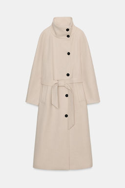 LONG COAT WITH WOOL AND HIGH NECK - Zara фото 12