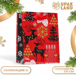 Цена за 12 шт. Пакет подарочный новогодний ламинированный Новогодний настрой 11.5?14.5?6 см