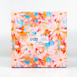 Коробка для цветов с вазой и пластиковыми окнами складная Весенние цветы, 16?23?16 см