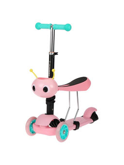 Самокат 2 в 1 с корзинкой GRAFFITI Kids, колёса PU 120/75 мм, розовый