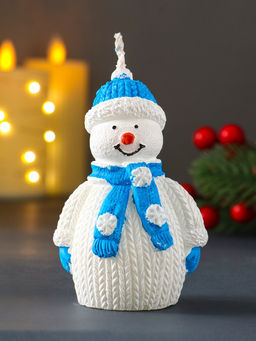 Цена за 2 шт. Свеча декоративная Снеговик, голубой