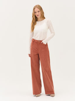 Брюки вельветовые "Терракот" женские