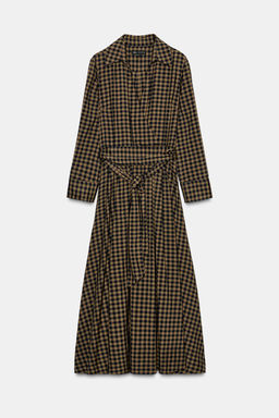 CHECK SHIRT DRESS ZW COLLECTION - Zara фото 4