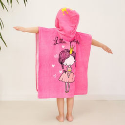 Полотенце-пончо детское махровое Крошка Я Принцесса 60х120см, 100% хлопок, 300гр/м2  фото 4