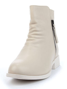 01- CHL41-3 BEIGE Ботинки демисезонные женские (натуральная кожа, байка)