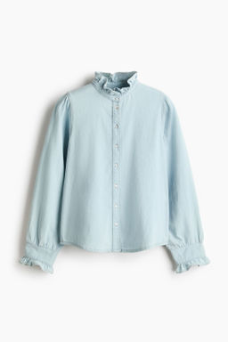 Blusa denim con ribetes de volante - H&m фото 3