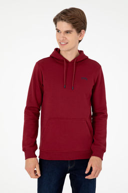 Мужской бордово-красный базовый свитшот - U.s. polo assn фото 3