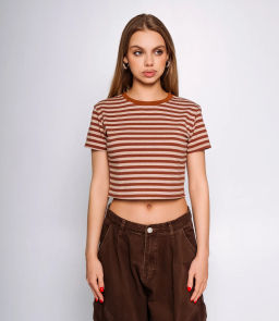 Футболка #КТ816 (5), терракотовый,бежевый