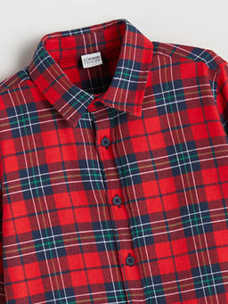 Ekose Uzun Kollu Erkek ?ocuk G?mlek