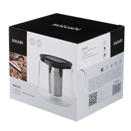 Чайник заварочный 600мл, Цейлон жаропрочное стекло SATOSHI арт. 850-218