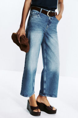 Z.10 HIGH-WAIST BELTED CULOTTES JEANS - Zara фото 25