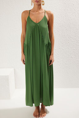 Ekru Dokuma Aksesuar Detayl? Maxi Plaj Elbise TBESS25EL00060 - Trendyolmilla фото 9