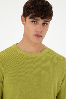 Erkek Regular Fit Bisiklet Yaka F_st_k Ye_ili Basic Kazak - U.s. polo assn фото 2