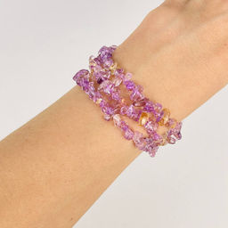 Бусины для украшений из Аметиста и Цитрина крошка 80 см