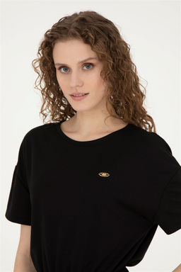 Женское черное трикотажное платье - U.s. polo assn фото 2