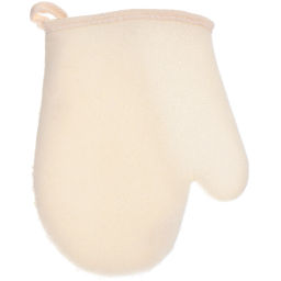 Цена за 3 шт. Мочалка - варежка массажная "SANTA MONIKA - SENDU", цвет белый, 18*22см (ZIP пакет)